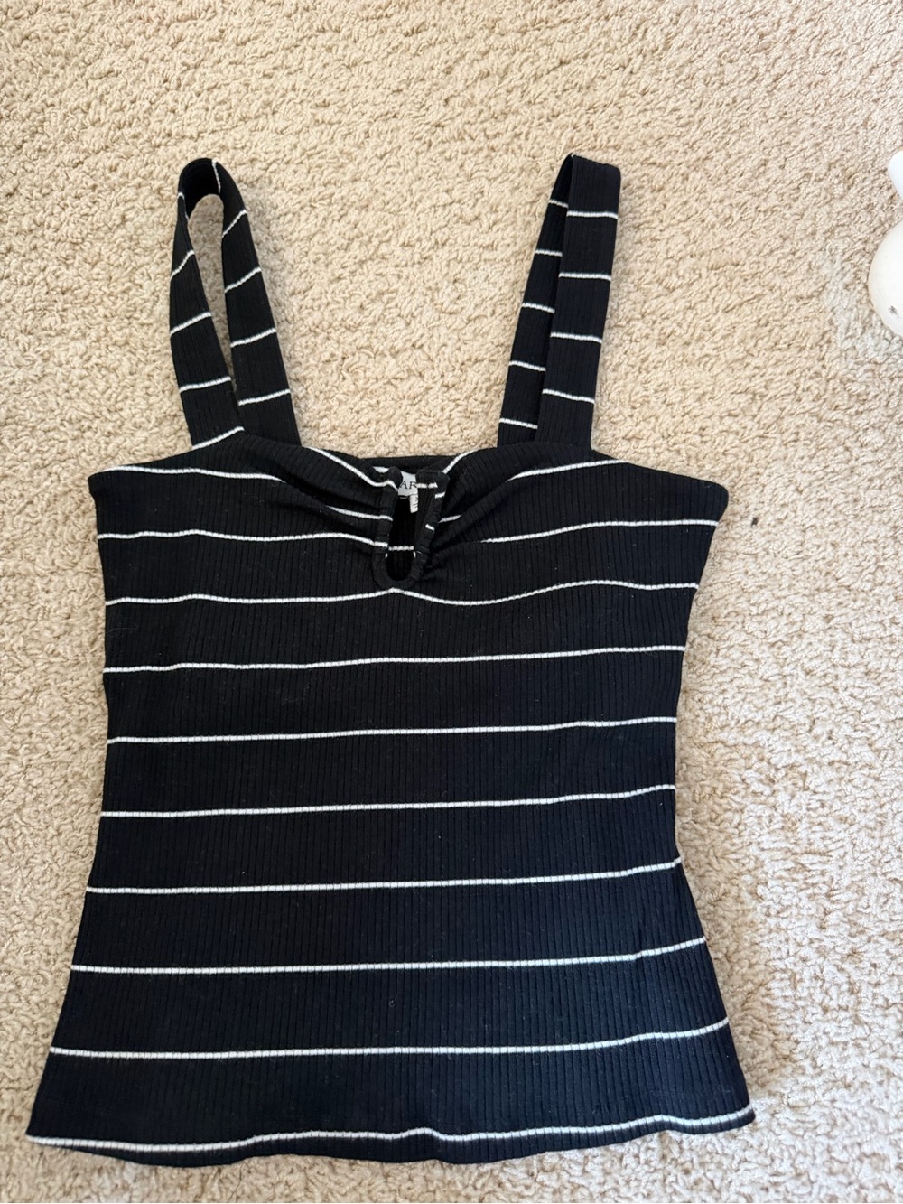 Heartloom Black Striped Knit Tank Top - Sleek Summer Staple